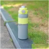 Bouteilles d'eau Tasse insée Facile à grande capacité en acier inoxydable avec tasse extérieure portable pour la vie sportive Livraison à domicile Gar Dhmps