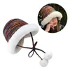 Berretti in maglia cappello paraorecchie per Lady Girl moda protettiva secchiello fodera spessa berretto sci sportivo per la stagione fredda
