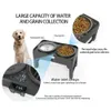 Hondenvoerbakken Verhoogde Slow Feeder Verstelbare verhoogde voerbak zonder morswater Antislip voedselstandaard voor huisdieren 231218