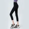 LU Traceless Yoga-Hose für Damen mit hoher Taille, schlankmachenden und anhebenden Hüften, keine Unbeholfenheit, enge Passform, Sport- und Fitness-Caprihose