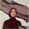 Scarves Plain Modal Hijabs Muslim Soft Viscose Voile Scarfs Fashion Women Shawls For Lady Drop Delivery Fashion Accessories Ha Dhue8