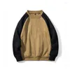 Men's Hoodies Casual Loose Contrast Panel Sweatshirt Contrast-Color Stitching Male