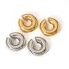 Boucles d'oreilles Backs Classic Gold Silver Color Glossy Clip pour femmes Tendy non perçage chunky chunky vintage fête bijoux cadeaux
