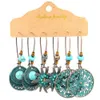 Wholesale Bohemian Retro Drop Handmade Woven Round Hoop Earrings Tassel Earring Sets for Women Jewelry