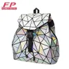 Mody kobiety sznurka plecak geometryczne żeńskie plecaki dla nastoletnich dziewcząt Bagpack Holograficzne panie Bao School Bag SAC292M