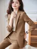 Zweiteilige Damen-Hosen, formelle Damen-Business-Arbeitskleidung, Anzüge für Damen, professionelle Hosenanzüge mit und Jacken, Mantel, Büro-Damen-Hosen-Set