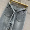 Designer Jeans 2024 Nytt vår sommarmode panelerade märke samma stil byxor lyxiga kvinnors byxor 1219-10