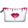 Sacos cosméticos Red Lip 3D Impressão com padrão Mticolor Cute Olhos Maquiagem Bolsas para Viagens Bolsas de Cosméticos Con Drop Delivery Ele Dhjls