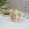 Mugs Kitten Mug Pink Cute For Girls To Drink Breakfast Coffee Milk Cup Ceramic Chubby Handle Christmas Gift Type Universal