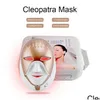 Masseur de visage Masr PDT LED Masque Podynamique 8 Color Cléopâtre 630 Nm rouge Light Smart Touch Care Hine 230427 Drop livraison HEALT DHFN6