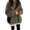 Супер горячая толстовка с капюшоном, женская плюшевая и утолщенная осенне-зимняя новая свободная корейская версия, куртка в ленивом стиле, замена топа