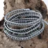 Bangle Fashion Bohemian Beaded Jewelry Mix Multicolo Handmade 5 Strands 4mm Natural Stones and Crystal Wrap Bracelets Festival Gift 231219