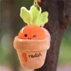 10cm Stuffed Cartoon Potted Radish Plush Toys Carrot Key Chain Christmas Gift