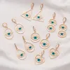 2021 neue vergoldete geometrische Emaille Evil Eye Tropfenohrringe für Frauen Schmuck