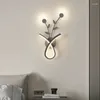 Lampada da parete AiPaiTe LED moderno in acrilico per soggiorno, sala da pranzo, camera da letto, fiore nero/bianco/oro