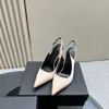 Hochwertige Seiden-High-Heels für Damen mit Schnalle aus Satin, spitze Zehen, Stiletto-Absatz-Sandalen, 10,5 cm, Luxus-Designer-Schuh, Kleid, Dinner-Party-Schuhe, Fabrikschuhe, mit Box