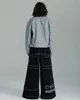 Mannen Jeans JNCO Baggy Wijde Pijpen Y2K Hip Hop Pocket Zwarte Broek Heren Harajuku Gothic Hoge Taille Broek streetwear 231219