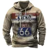 Mens Hoodies Moletons Vintage 3D Moto Imprimir Roupas Rota 66 Camisola Moda Hoodie Streetwear Jaqueta Casual Para Homens Moletom Oversize 231218