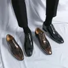 Chaussures habillées hommes oxfords toe orteil à lacets de printemps de mariage automne en cuir pu pour avec avec