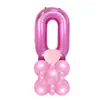 زخرفة الحفلات 30 بوصة Rose Red 0-9 عدد البالونات الزفاف اللاتكس Helium Matte Round Balloon Birthday Baby Shower Decor