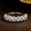 Pierścionki ślubne Dzień SYREnity Real D Kolor 1,5*3 mm koni oko cięcia pełnego rzędu pierścienie dla kobiet S925 Srebrne opaski Fine Jewelry 231218