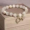 New Arrival Designer Jewelry Four Leaf Clover Healing Crystal Natural Stone Opal Bead Bracelet for Women