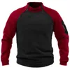 Chaquetas tácticas para hombre, Sudadera con capucha con cuello levantado, manga doble holgada, patchwork de colores, top táctico transpirable cálido para exteriores L2031218