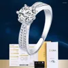 حلقات الكتلة خاتم خطوبة مقطوع روعة 2 CTW VVS1 Moissanite Diamond Wedding in Solid 14K White Gold Women Gift Fine Je285H