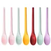 Skedar Multi Purpose Silicone Spoon Long Handle Rice Soup Mixing Dessert Ice Cream Tesked kaffekökets bordsartiklar