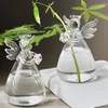 Vases Window 2pcs Guardian Angel Glass Cuttings Greenery Hydroponic Container Hanging Vase Flower Holder Centerpiece For Home