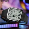 Zegarek zegarków Sanda Sports Watches luksusowy wojskowy elektroniczny stopwatch Waterproof LED Cyfrowy kalendarz na rękę na rękę