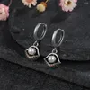 Dangle Oorbellen Vintage 925 Sterling Zilver Oogvormige Parelhoepel Prachtige oorsieraden Feestcadeau