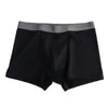 Sous-vêtements hommes coton taille moyenne caleçon boxeur solide poche renflement brève culotte respirante Simple Lingerie hommes Shorts