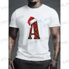 Herr t-shirts roliga julbrev tryckt t-shirt för män mode trend streetwear hip hop hajujuku x'mas kläder casual short hylsa toppar t231219