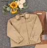 새로운 베이비 재킷 솔리드 카키 유아용 코트 크기 100-150 어린이 디자이너 옷 긴 슬리브 옷깃 아동 겉옷 DEC05