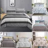 Uppsättningar Zeimon Simple Bedclothes QUILT COVER Kudde 2/3 Piece Boho Geometric Bedding Set Single Double Gray Comforter/Dreta