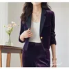 Pantalon deux pièces pour femmes Tesco Fashion Velvet Suit Ensembles Blazer court Flare Veste élégante 2 Bleu Royal Tenues féminines pour la fête