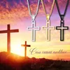 Smyckeslådor vnox cutout cross halsband för män kvinnor rostfritt stål ihåligt hänge med 24 "lådkedja religiös tro Kristus krage 231219