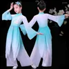 Palco desgaste crianças estilo chinês hanfu trajes de dança clássica nacional meninas fã yangko hmong