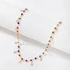 Colliers pendants mode Collier à paillettes de chaîne cristalline simple de couleur simple pour les femmes