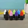 Storage Bottles 300pcs 5ML Plastic Empty Black Squeezable Dropper Portable Eye Liquid Bottle Containers With Screw Cap And Plug