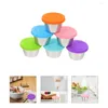 Dinnerware Sets 6 Pcs Sauce Cup Tomato Paste Travel Salad Dressing Containers Cups Round Small With Lids Stainless Steel