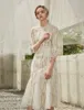 Vestidos 2022 primavera verão designer chique flor bordado curto festa jantar vestidos sereia vestidos casuais de alta qualidade robe