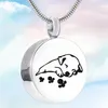 Unisex Rvs Hond Kat Sieraden Print Crematie As Houder Huisdier Gedenkteken Urn Ketting Voor Geheugen Hanger Necklaces217b