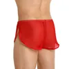 Calzoncillos para hombre Sexy Mesh Sheer Boxers Color sólido Calzoncillos transparentes Sin costuras Íntimos Tangas Suave Cómodo Bulge Bolsa Calzoncillos Masculino