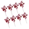 Flores decorativas 8 piezas de hojas de eucalipto simuladas plantas falsas tallos de imitación rama de hierro decoraciones de florero artificial