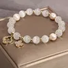 New Arrival Designer Jewelry Four Leaf Clover Healing Crystal Natural Stone Opal Bead Bracelet for Women