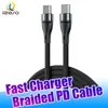 20W Braided PD Cable USB C to USB-C Cables 3ft Durable Super Fast Charging Data Cords for iPhone 15 14 12 Samsung Android Phones izeso