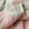 毛布のベッドシーツ厚い綿5層ガーゼベッドルームキルト通気性ソフトエアコンのブランケットモスリン格子縞のソファー