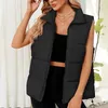 Women's Vests 2023 Fall And Winter Fashion Trend Sleeveless Long Collar Warm Cold Down Cotton Undershirt Thickened Vest Jacket